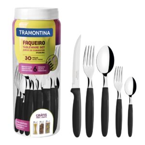 Faqueiro Tramontina Ipanema Preto – 30 Peças