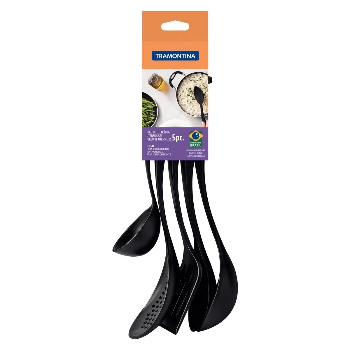 Jogo de Utensílios Nylon Tramontina Ability Preto - 5 Peças - Imagem 2