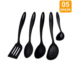 Jogo de Utensílios Nylon Tramontina Ability Preto – 5 Peças